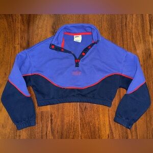 Nike Icon Clash Big Girls Cropped Sweatshirt Sz Small Retro Colorblock Pullover